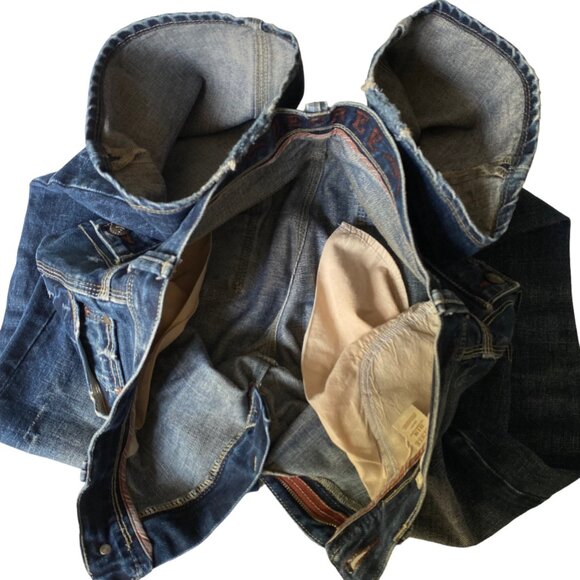 Degree Straight Fit Men's Jeans Size 33x30 Distressed Flap Pocket Dark Wash - Picture 6 of 16